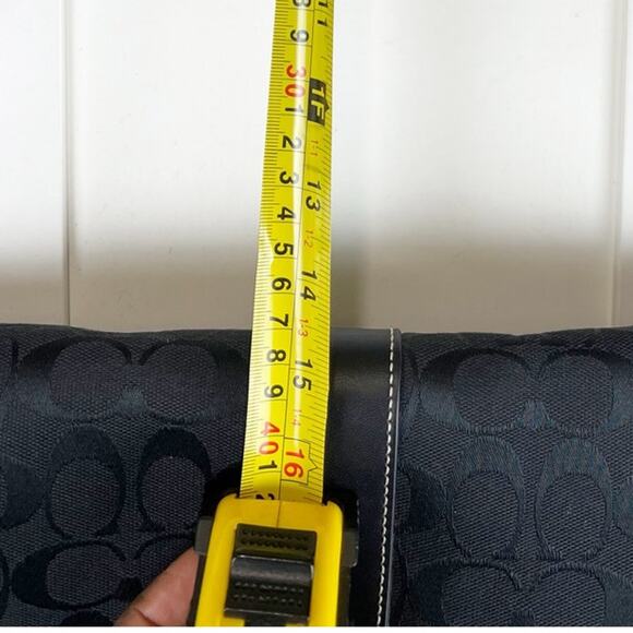 Vintage Coach Canvas Signature Logo Crossbody Messenger Bag #D25-5229 Black - Picture 5 of 16